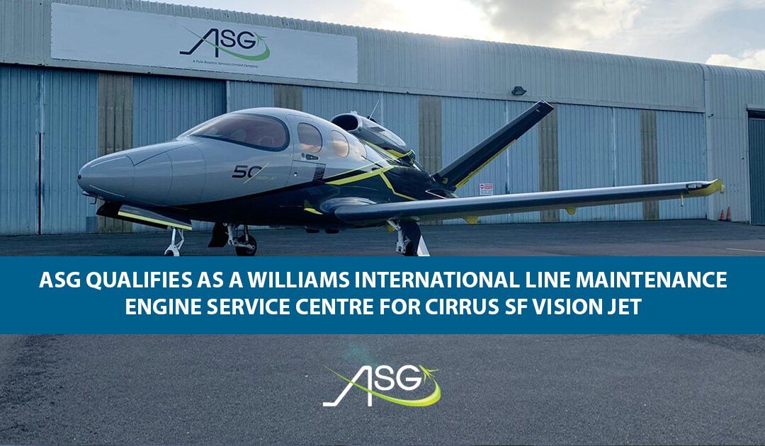 Image of ASG qualifies as a Williams International Line Maintenance Engine Service Centre for Cirrus SF Vision Jet.